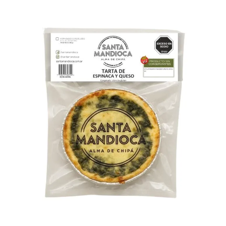  Tarta de Espinaca y Queso x 300 Gr (Santa Mandioca)