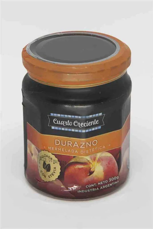 Mermelada con Stevia Durazno x 280 gr (Cuarto Creciente)