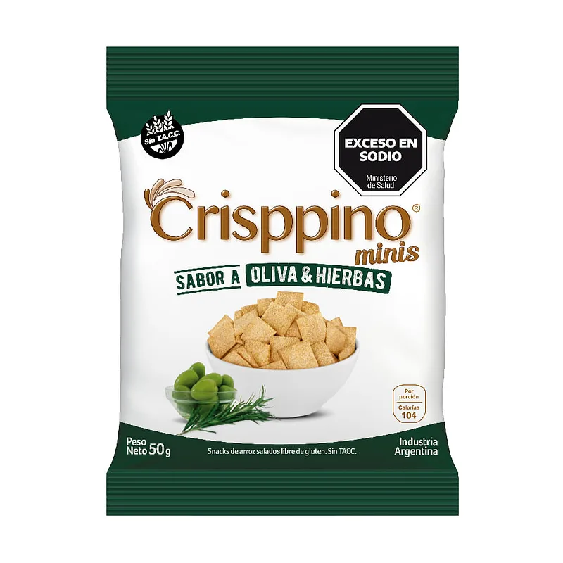 Galletitas de Arroz Sabor Oliva y Hierbas (Crisppino)
