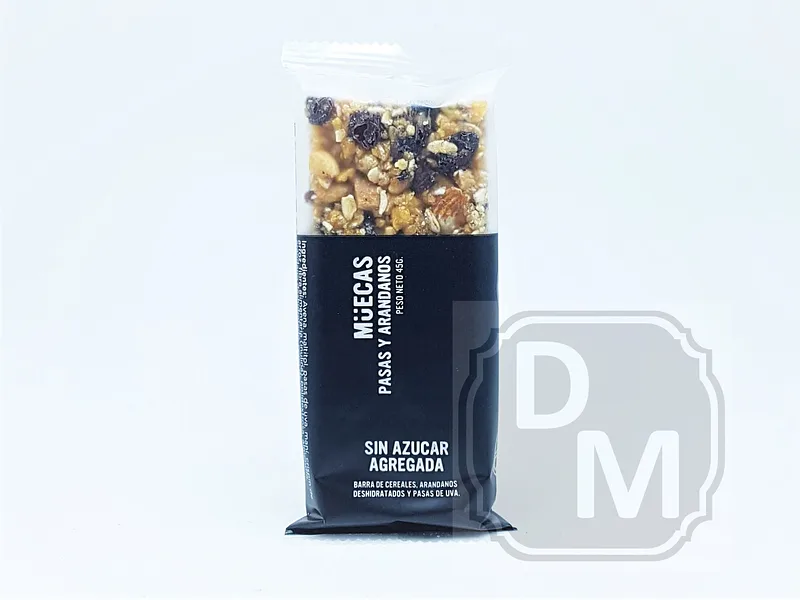 Barras de Pasas y Arandanos Sin Azucar Agregada x 45 gr (Muecas)