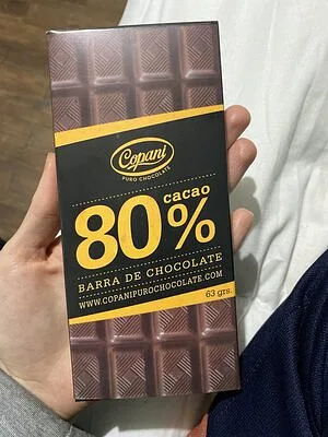 Chocolate Tableta 80% Cacao x 63 gr (COPANI)
