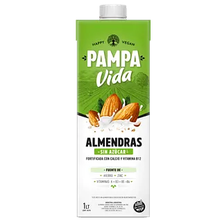 Leche de Almendras Original sin Azucar Pampa Vida x 1 lt x 8 u (Pampa Vida)