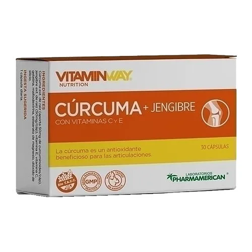 Curcuma + Jengibre x 30 cap (Vitaminway)