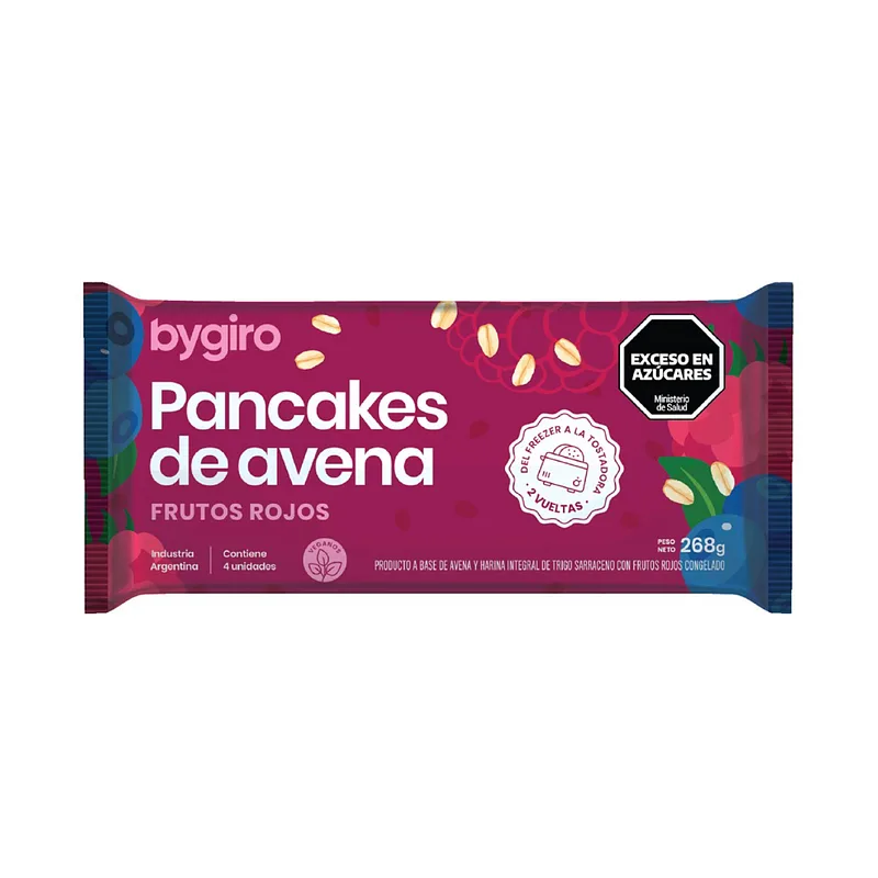 Pancakes de Avena con Frutos Rojos x 4 u (Bygiro)