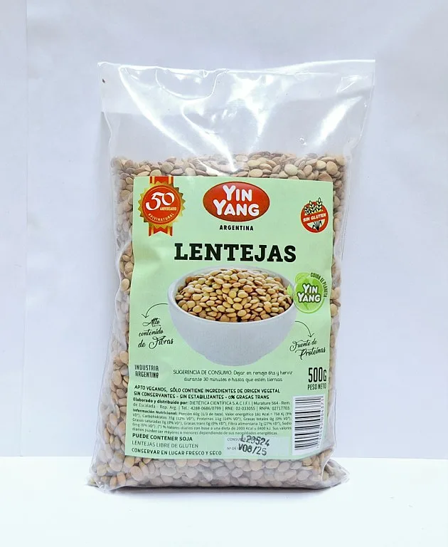 Lentejas x 500 gr x 10 u (Yin Yang)