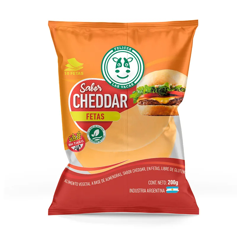 Queso Cheddar en Fetas x 200 gr (Felices Las Vacas)