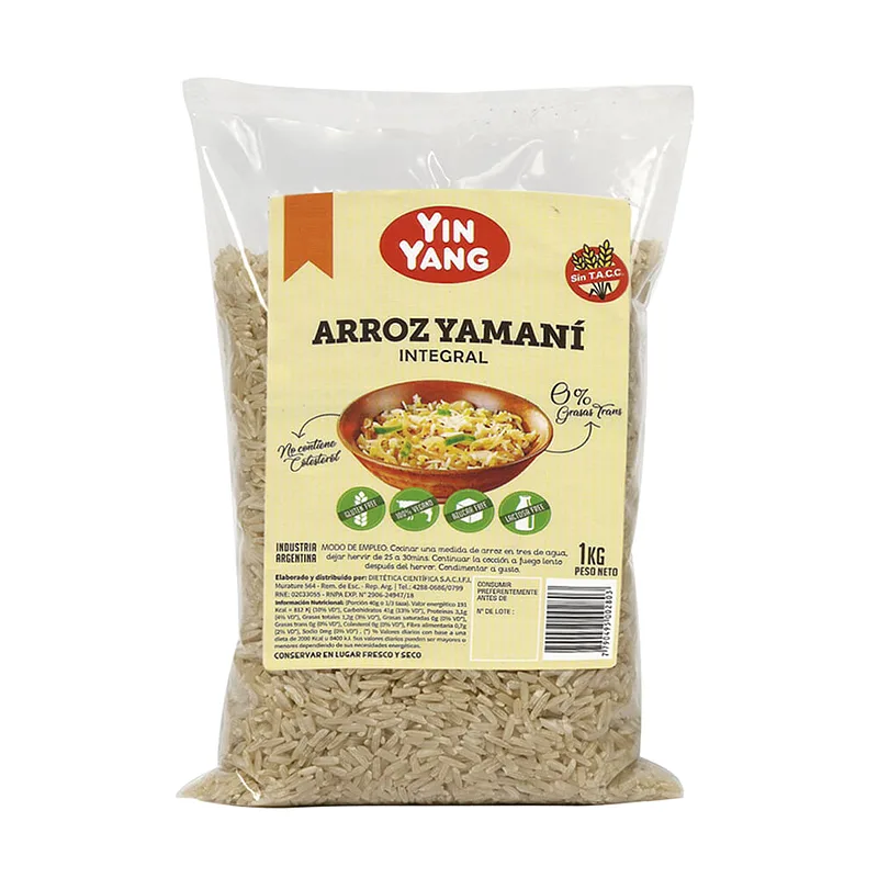 Arroz Integral Yamani Organico x 500 gr x 6 u (Yin Yang)