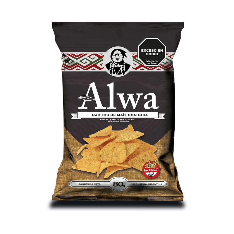 Nachos de Maiz con Chia x 80 gr x 10 u (Alwa)