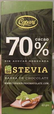 Chocolate 70% Cacao con Stevia x 63 gr (COPANI)