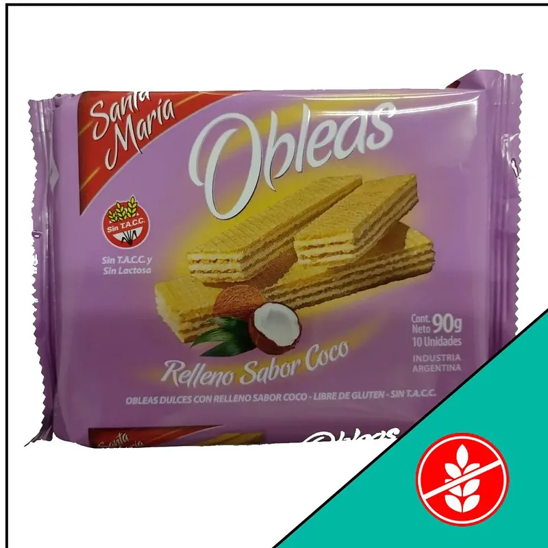 Oblea Coco x 90 gr sin Tacc (Santa Maria)