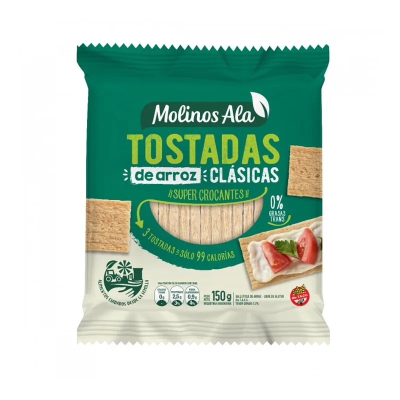 Tostadas de Arroz Clasicas x 150 gr (Molinos Ala)