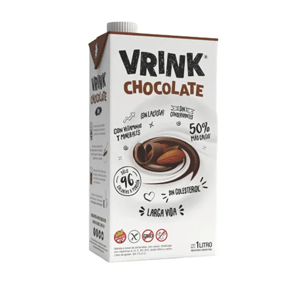 Leche de Almendras Chocolate x 1 lt x 12 u (Vrink)