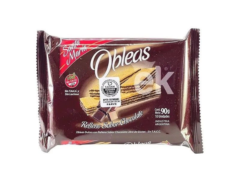 Oblea Chocolate x 90 gr sin Tacc (Santa Maria)