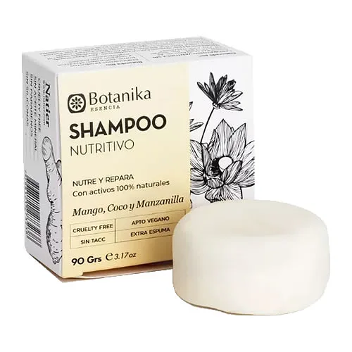 Shampoo Solido Nutritivo Mango Coco y Manzanilla x 90 gr (Botanika)