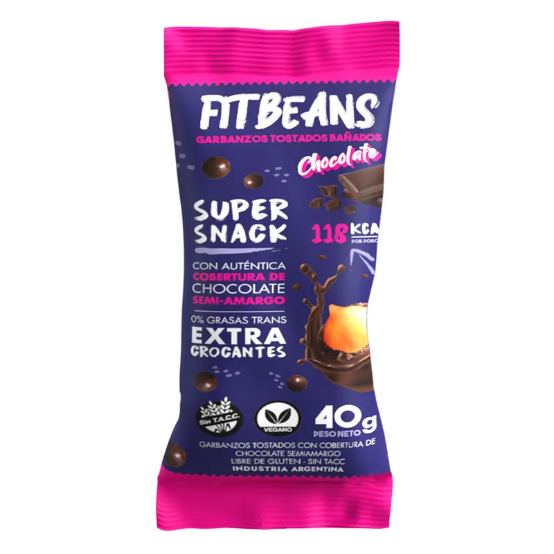 Garbanzos Tostados Banados de Chocolate x 40 gr (Fitbeans)