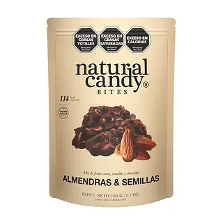 Natural Candy Almendras y Semilla Banadas en Chocolate Negro x 100 gr (Natural Candy )