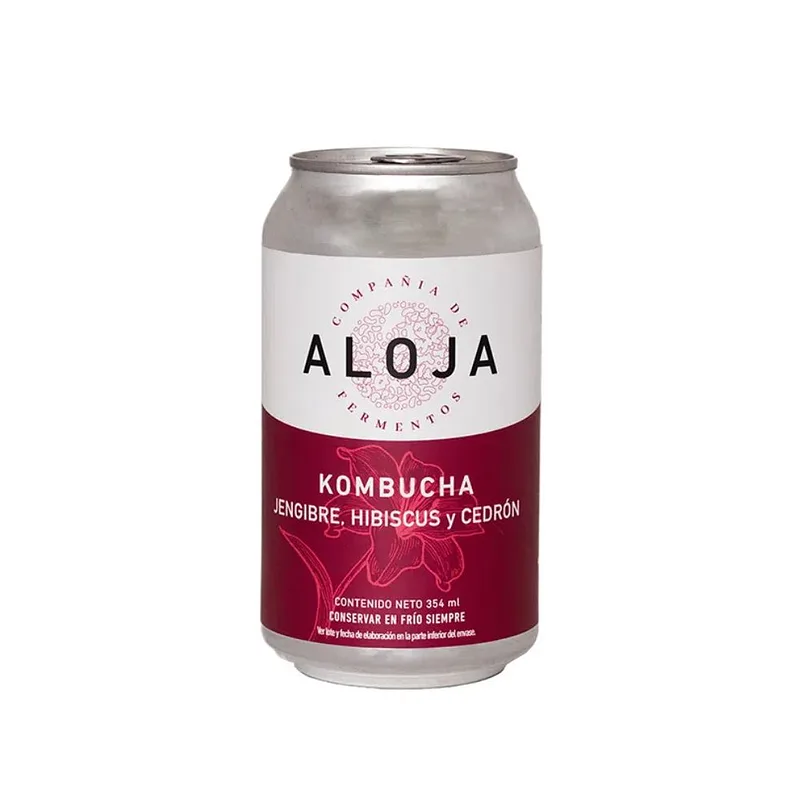 Kombucha de Jengibre, Hibiscus y Cedron x 354 ml (Aloja)