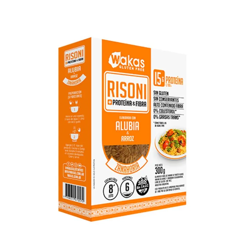 Risoni Alubia y Arroz Sabor Zanahoria x 300 gr (Wakas)