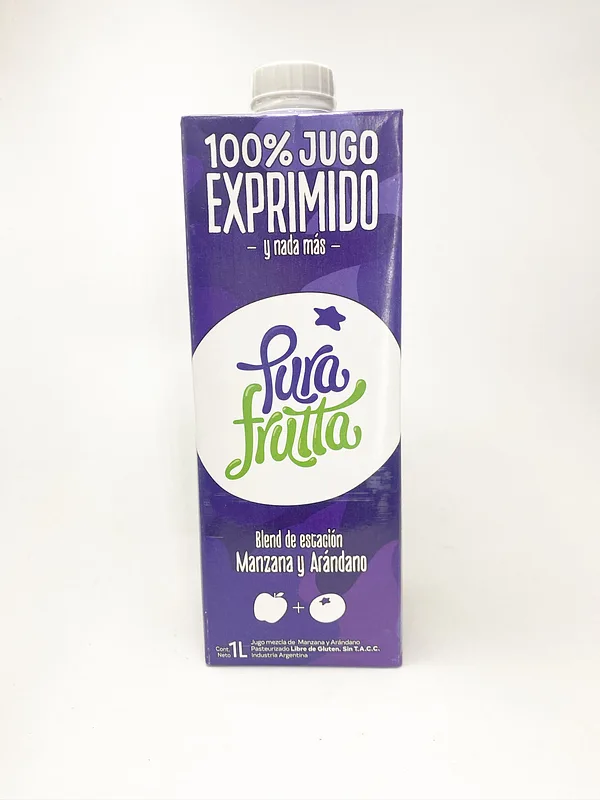 Jugo 100% Exprimido sabor Manzana y Arandanos x 1 lt (Pura Frutta)