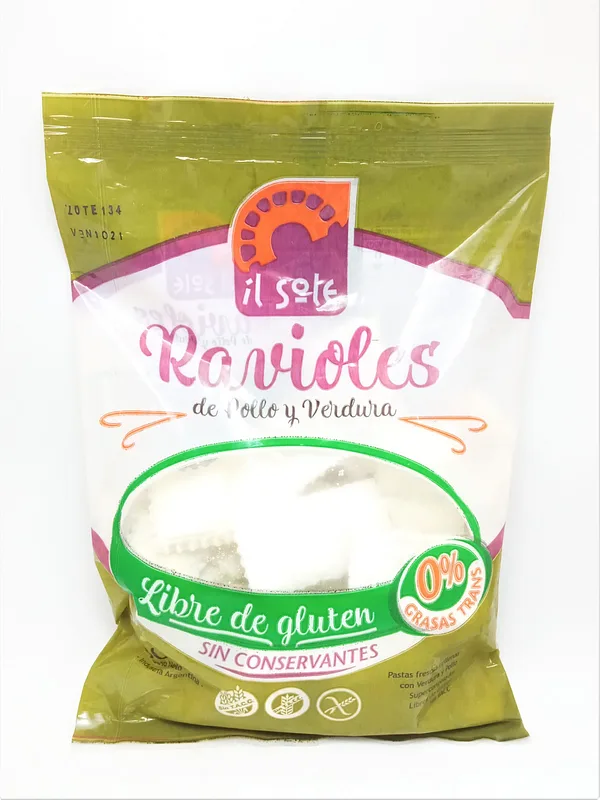 Ravioles de Pollo y Verdura x 300 gr (Il Sole)