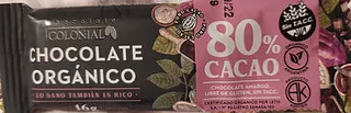 Chocolate Organico 80% Cacao x 16 gr (Colonial)
