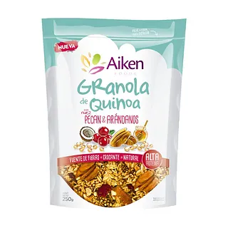 Granola de Quinoa con Nuez Pecan y Arandanos x 250 gr (Aiken)