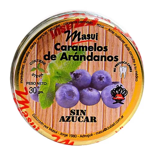 Caramelos de Arandanos sin Azucar x 30 gr x 5 u (Masui)