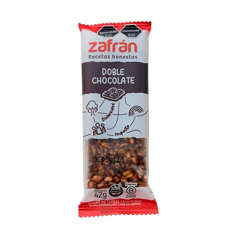 Barritas Doble Chocolate x 42 gr x 12 u (Zafran)