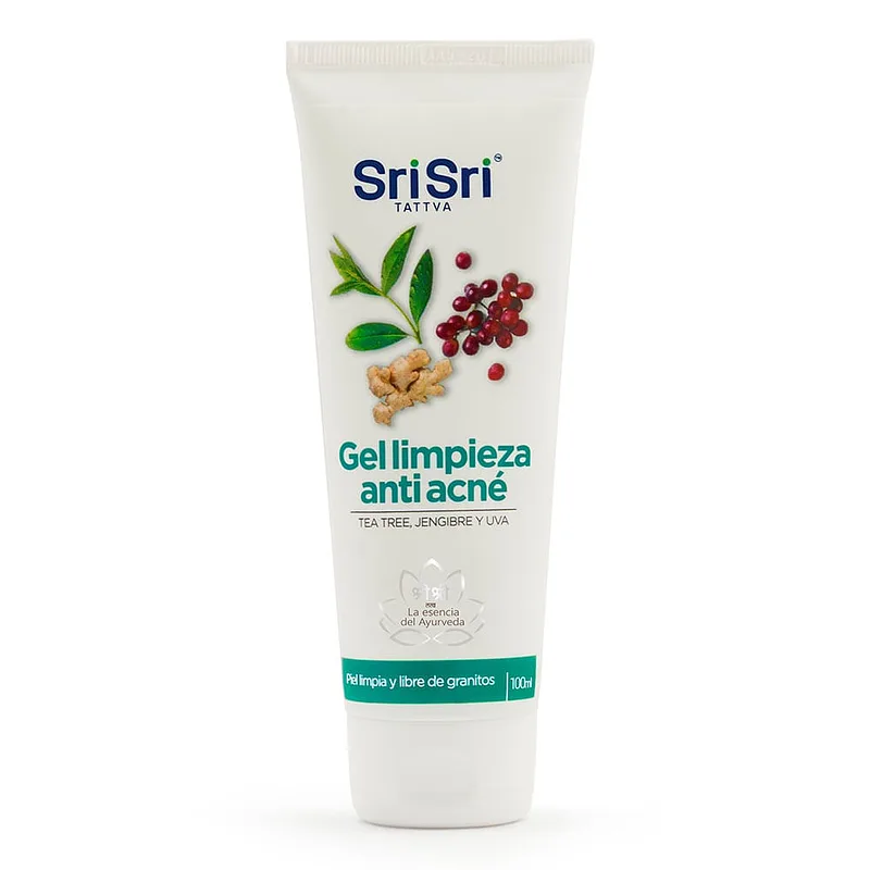 Gel de Limpieza Anti Acne Tea Tree / Jengibre / Uva x 100 ml (Sri Sri)