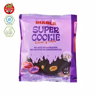 Super Cookie Cacao y Mani x 43 gr 5 u (Diabla)