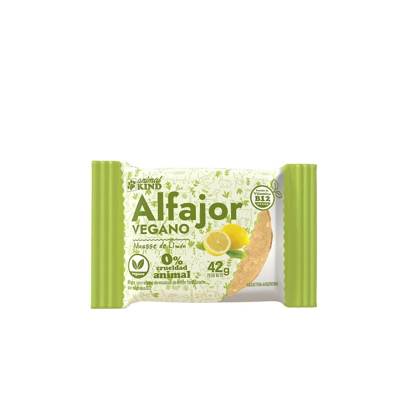 Alfajor Vegano Mousse de Limon Banado (Animal Kind)