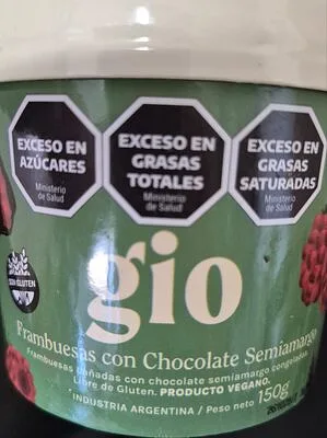 Frambuesas Banadas en Chocolate Semiamargo x 150 gr (Gio)