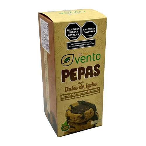 Pepas de Almendras con Dulce de Leche sin Azucar x 150 gr (Vento Fit)