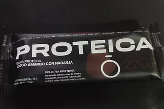 Barra Proteica de Chocolate Amargo con Naranja (Holsom)