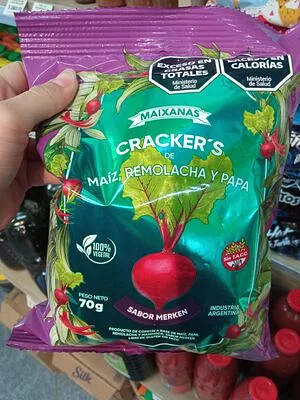 Crackers Maiz Remolacha y Papa Sabor Merken x 70 gr (Maixanas)