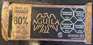 Chocolate Amargo 80% Cacao x 150 gr (Aguila)