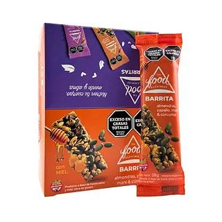 Barrita de Almendras Zapallo Mani y Curcuma x 28 gr (The Food Alchimist)