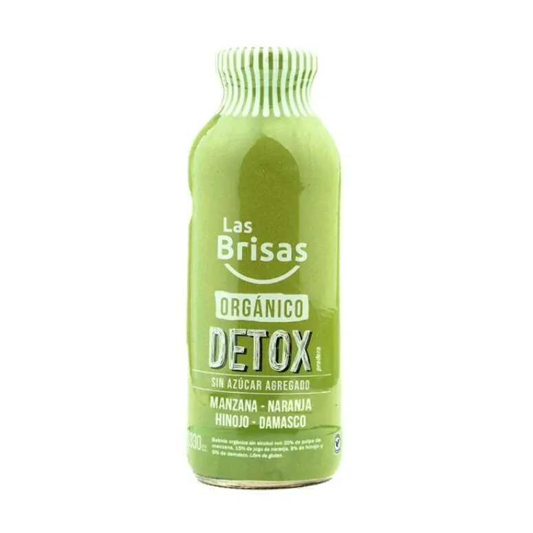 Jugo Detox Organico Manzana, Naranja, Hinojo y Damasco x 330 ml (Las Brisas)