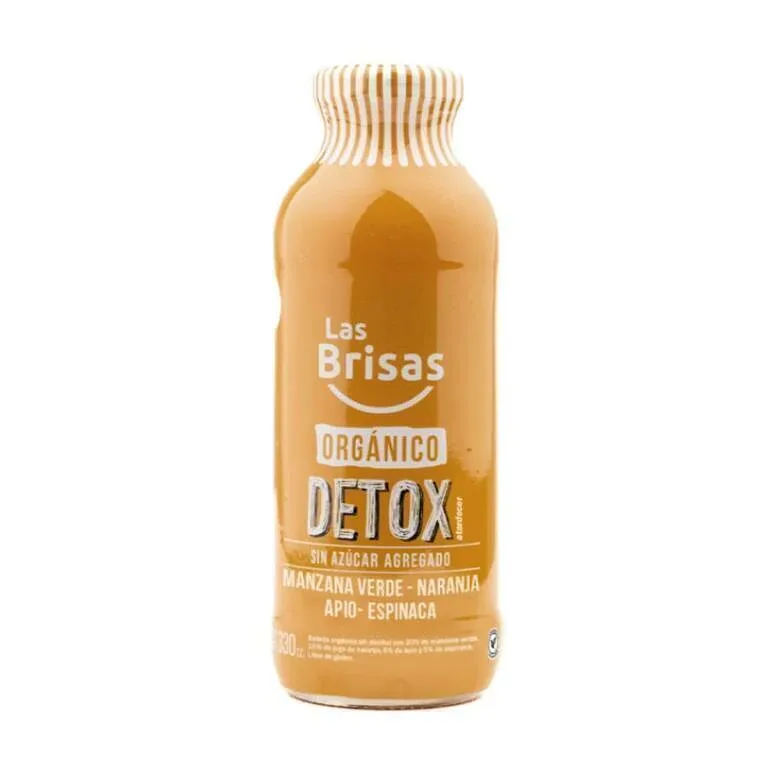 Jugo Detox Organico Manzana Verde, Naranja, Apio y Espinaca x 330 ml (Las Brisas)