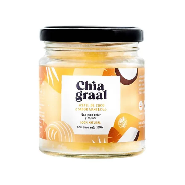 Aceite de Coco Manteca Vegana x 180 ml (Chia Graal)