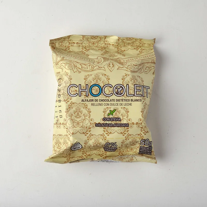 Alfajor Blanco sin Azucar Agregada con Stevia x 50 gr x 12 u (Chocoleit)