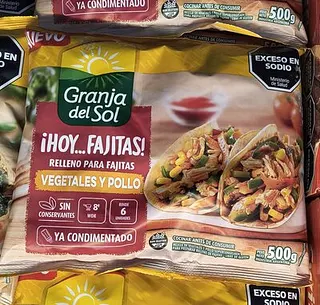 Relleno para Fajitas Vegetales y Pollo x 500 gr (Granja del Sol)