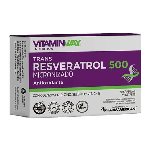 Resveratrol 500 Micronizado x 30 cap (Vitaminway)