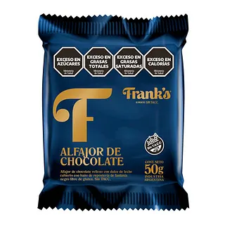 Alfajor de Chocolate x 50 gr x 8 u (Franks)