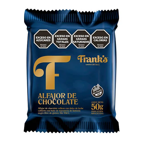 Alfajor de Chocolate x 50 gr x 8 u (Franks)