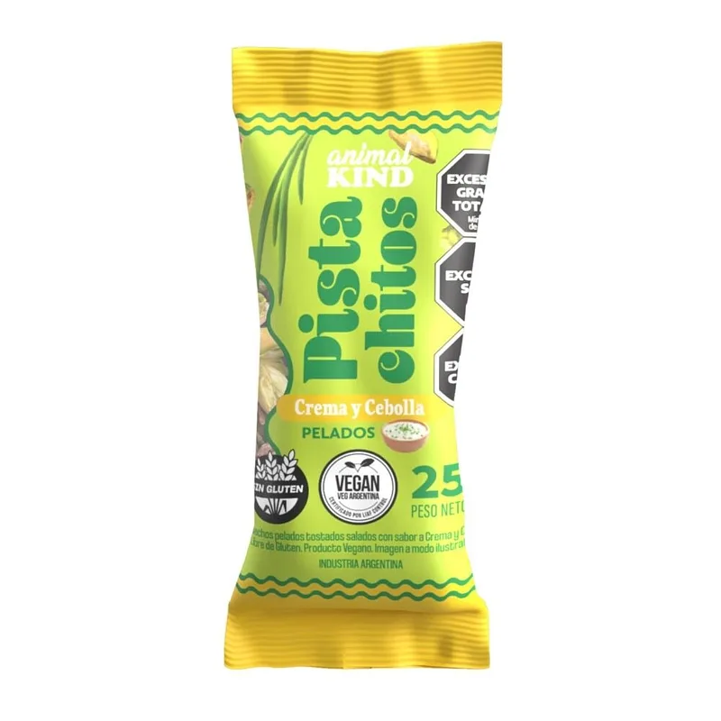 Snacks Pistachos Crema y Cebolla x 25 gr (Animal Kind)