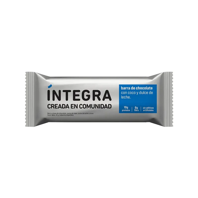 Barras de Chocolate con Coco y Dulce de Leche x 41 gr x 12 u (Integra)