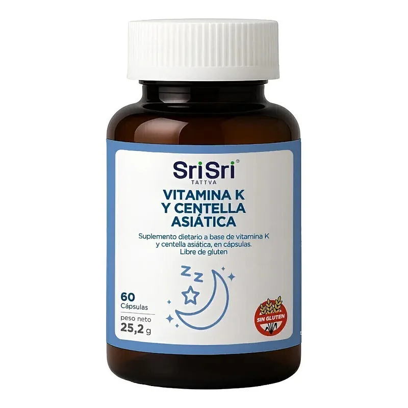 Vitamina K y Centella Asiatica x 60 cap (Sri Sri)