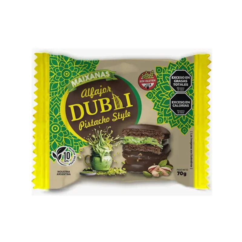 Alfajor Dubai de Pistacho Blanco x 70 gr x 20 u (Maixanas)