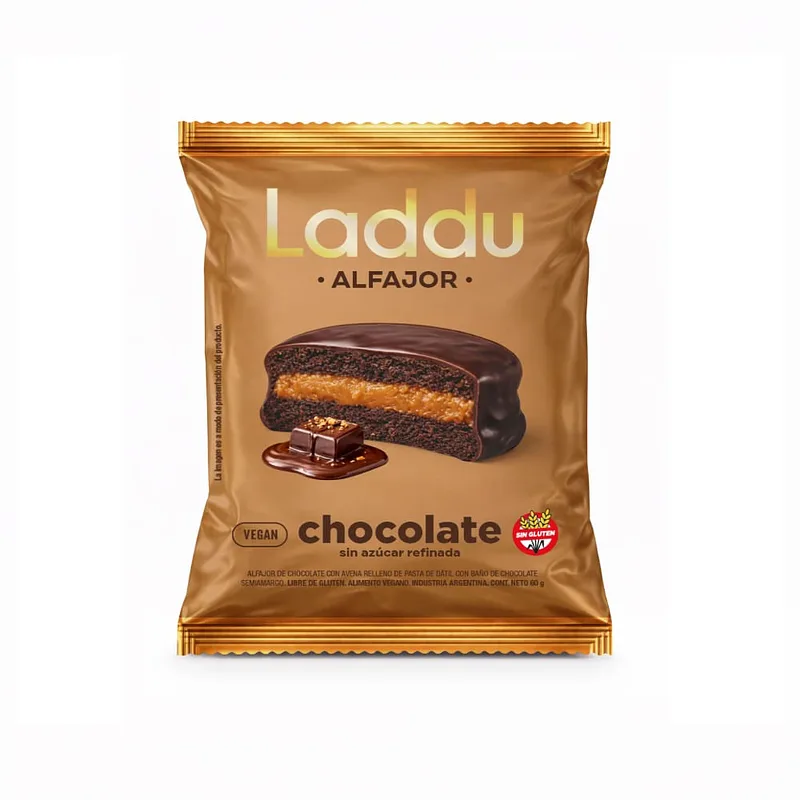 Alfajor de Chocolate con Azucar Mascabado Vegano (Laddu)